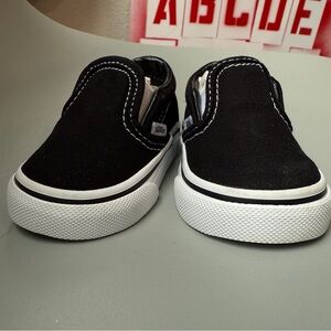 Vans Slip-On V (Infant/Toddler) Canvas Black/True White Size 2